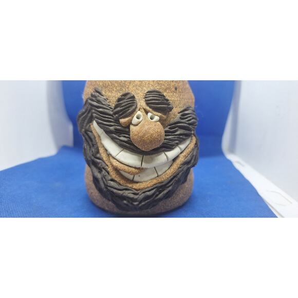 Original Hand Thrown Mark Hines Creations Face Mug/Mustache Cup- Excellent! - Picture 9 of 9
